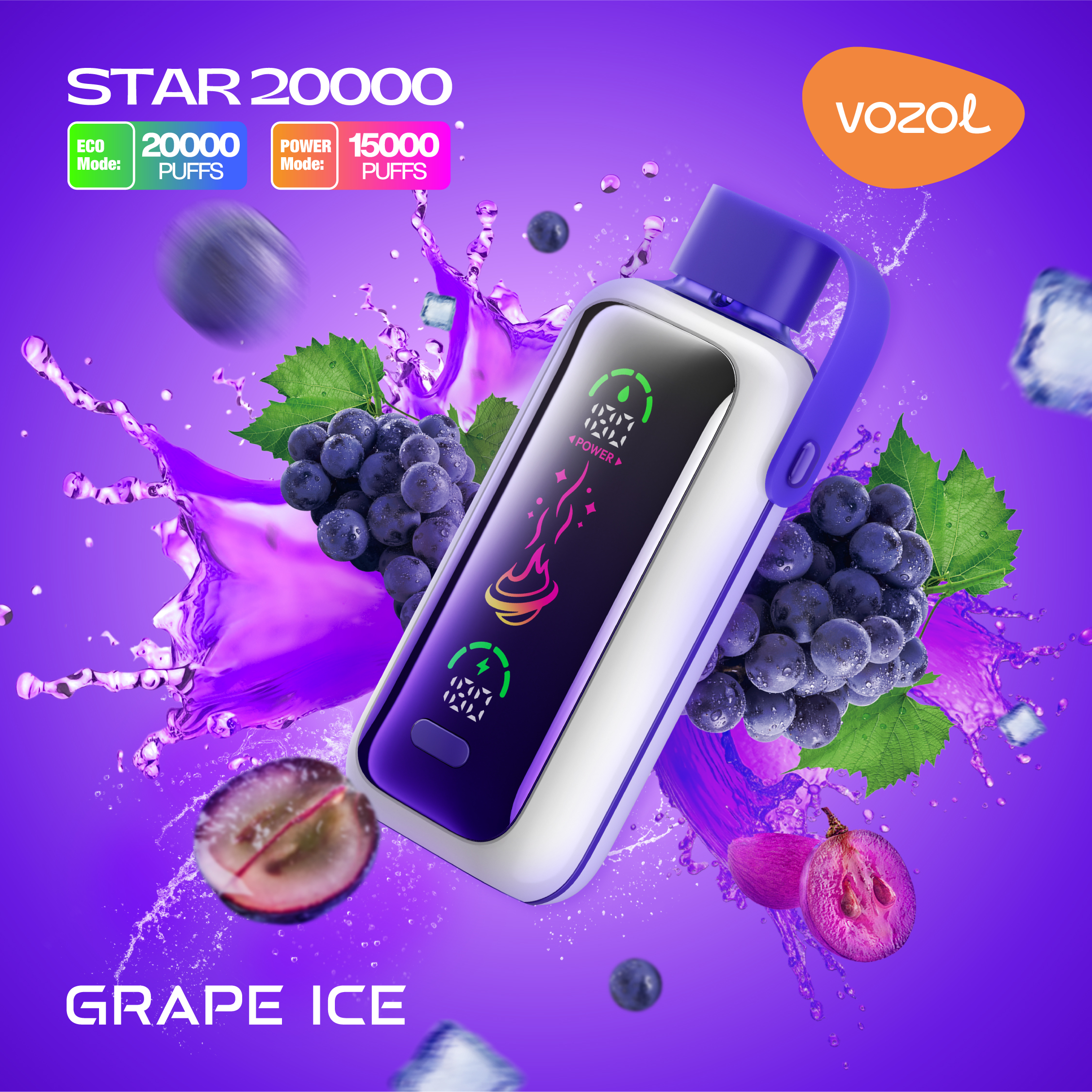 GRAPE ICE Vozol Star 20000 Grape Ice - Görsel 1