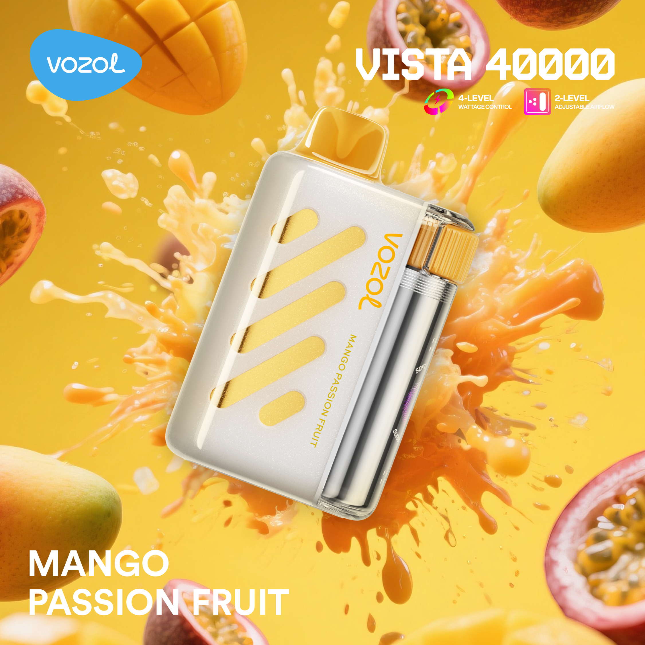 N08_Mango Passion Fruit Vozol Vista 40000 Mango Passion Fruit - Görsel 1