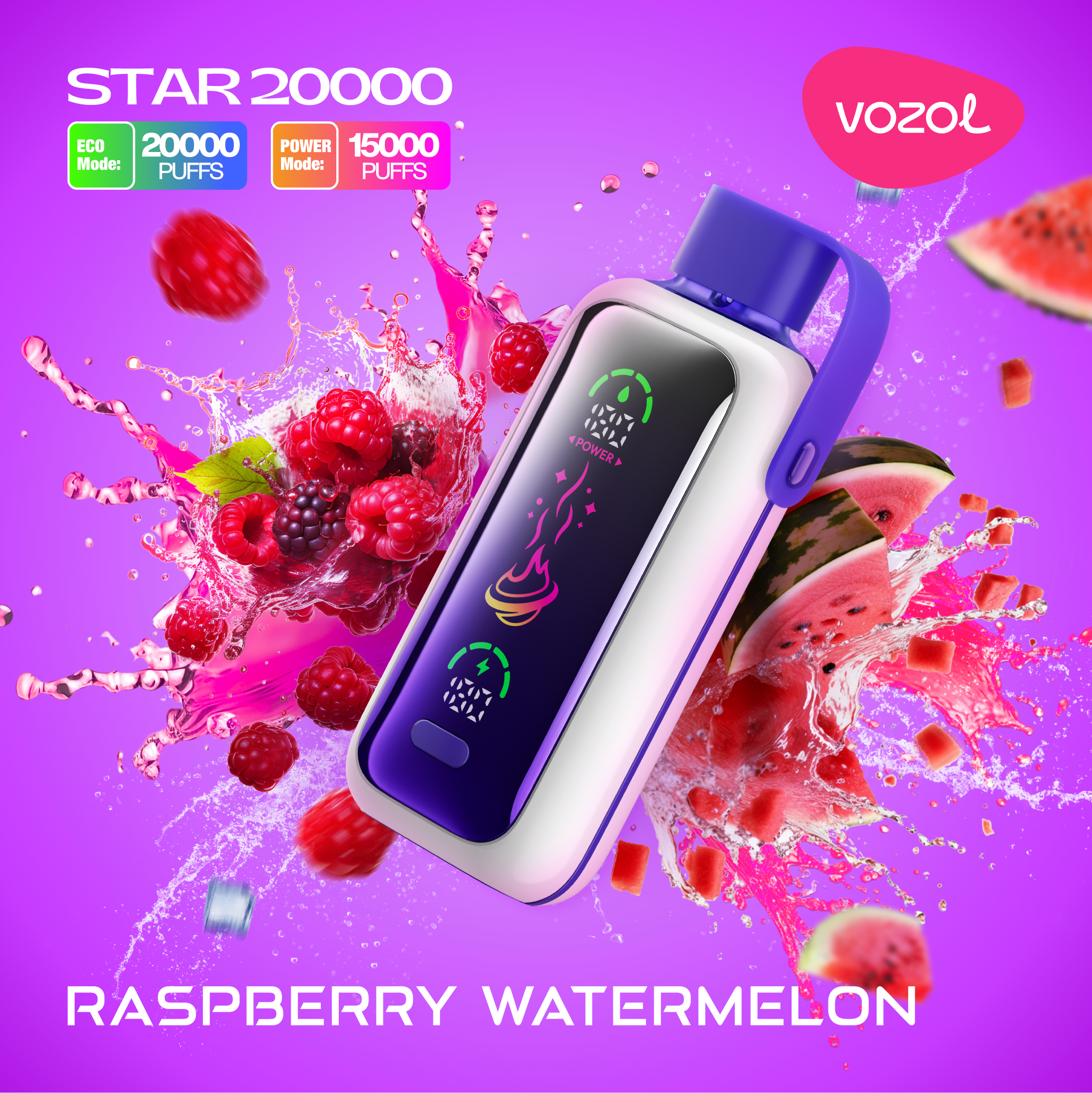 RASPBERRY WATERMELON Vozol Star 20000 Raspberry Watermelon - Görsel 1